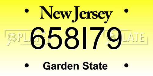 658I79 New Jersey License Plate