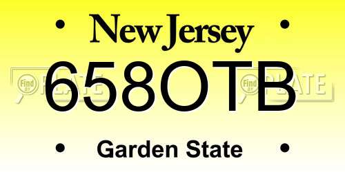 658OTB New Jersey License Plate