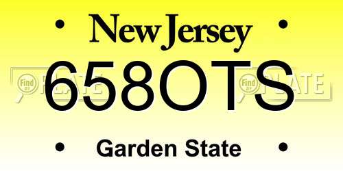 658OTS New Jersey License Plate