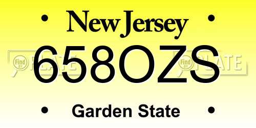 658OZS New Jersey License Plate