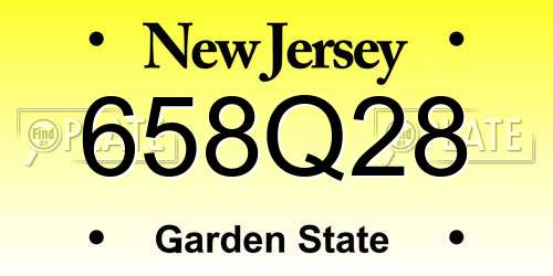 658Q28 New Jersey License Plate