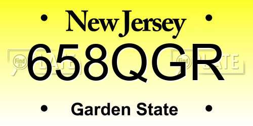 658QGR New Jersey License Plate