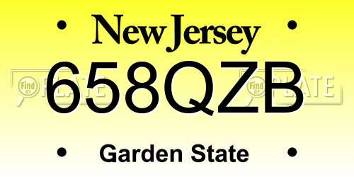 658QZB New Jersey License Plate