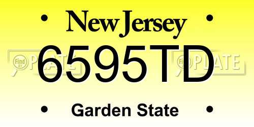 6595TD New Jersey License Plate