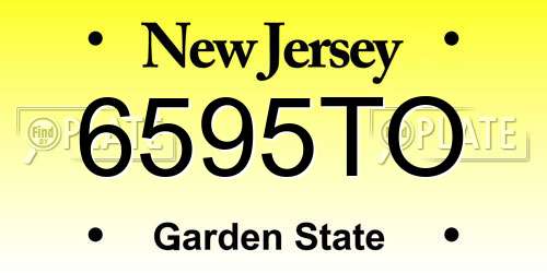 6595TO New Jersey License Plate
