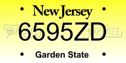 6595ZD New Jersey License Plate