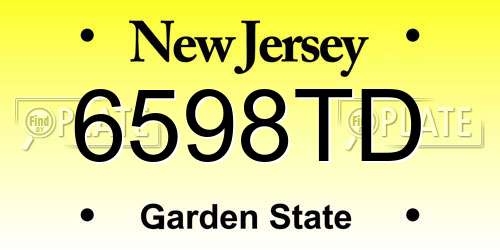 6598TD New Jersey License Plate