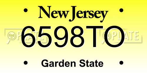 6598TO New Jersey License Plate