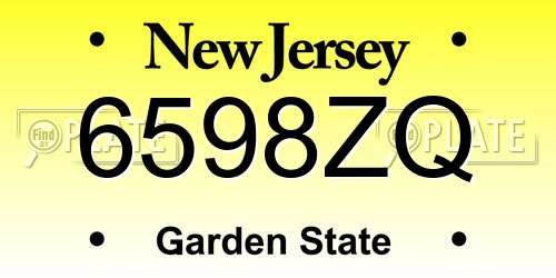 6598ZQ New Jersey License Plate