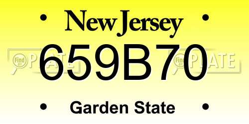 659B70 New Jersey License Plate