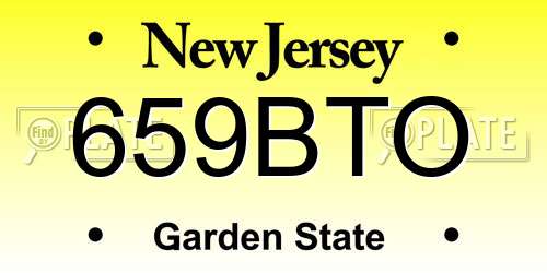 659BTO New Jersey License Plate