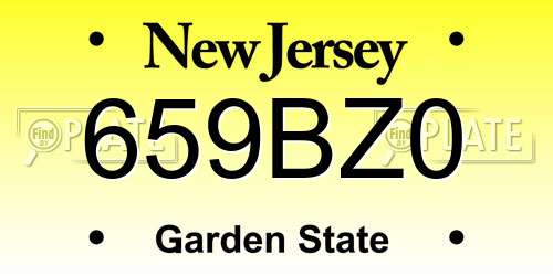 659BZ0 New Jersey License Plate