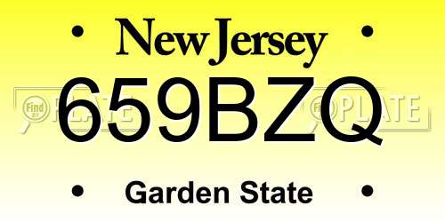 659BZQ New Jersey License Plate