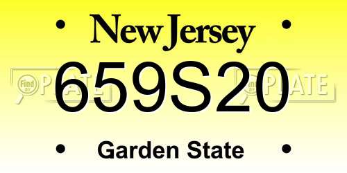 659S20 New Jersey License Plate