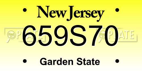 659S70 New Jersey License Plate