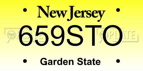 659STO New Jersey License Plate