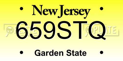 659STQ New Jersey License Plate