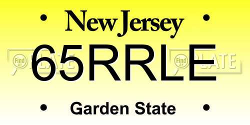 65RRLE New Jersey License Plate