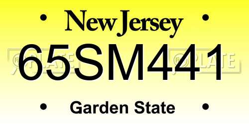 65SM441 New Jersey License Plate