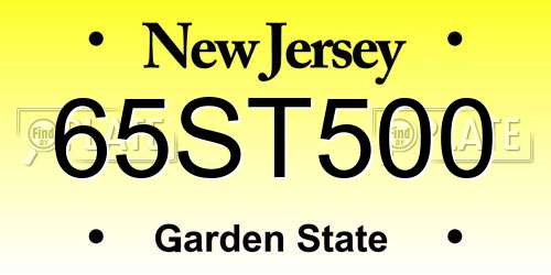 65ST500 New Jersey License Plate