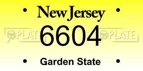 6604 New Jersey License Plate