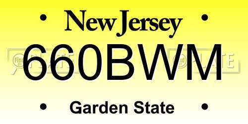 660BWM New Jersey License Plate
