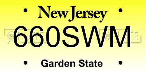 660SWM New Jersey License Plate