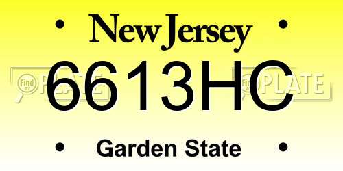 6613HC New Jersey License Plate