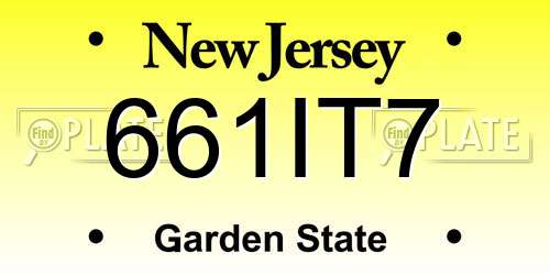 661IT7 New Jersey License Plate