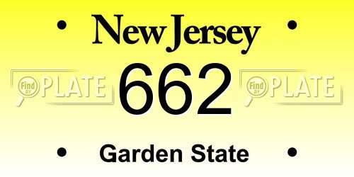 662 New Jersey License Plate