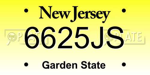 6625JS New Jersey License Plate