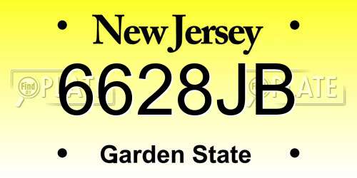 6628JB New Jersey License Plate
