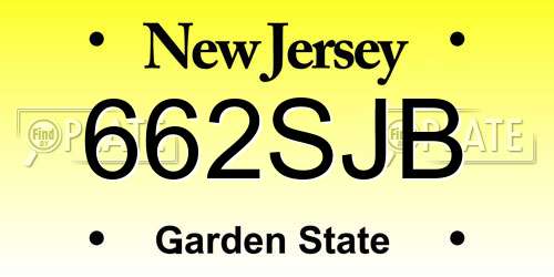 662SJB New Jersey License Plate