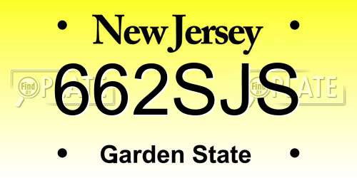 662SJS New Jersey License Plate