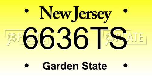 6636TS New Jersey License Plate