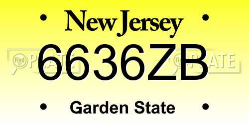 6636ZB New Jersey License Plate