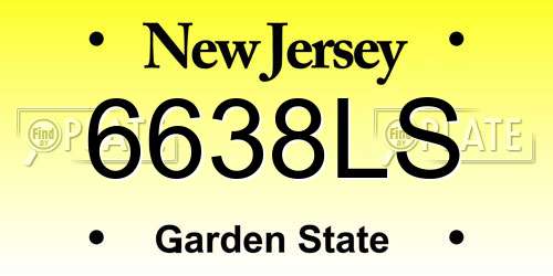 6638LS New Jersey License Plate