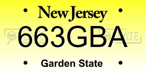 663GBA New Jersey License Plate