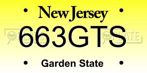 663GTS New Jersey License Plate