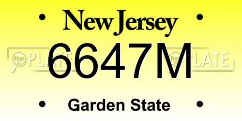 6647M New Jersey License Plate