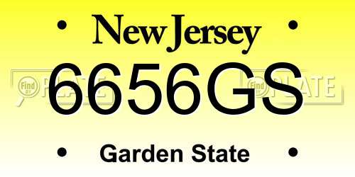 6656GS New Jersey License Plate