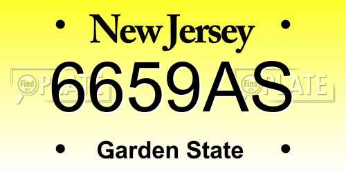 6659AS New Jersey License Plate
