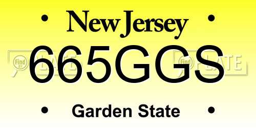 665GGS New Jersey License Plate
