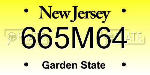 665M64 New Jersey License Plate