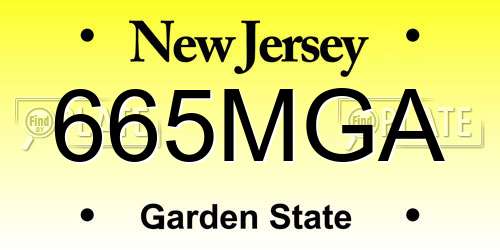 665MGA New Jersey License Plate