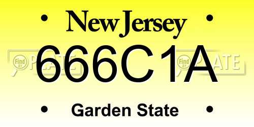 666C1A New Jersey License Plate