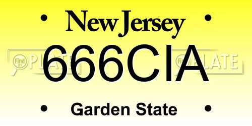 666CIA New Jersey License Plate