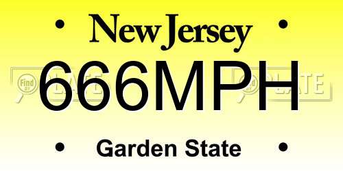 666MPH New Jersey License Plate