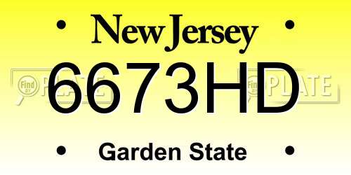 6673HD New Jersey License Plate