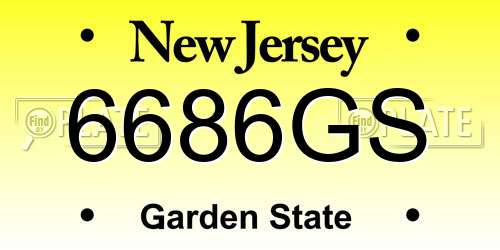6686GS New Jersey License Plate